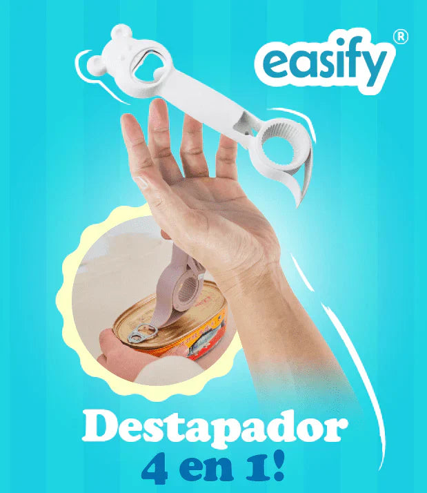 DESTAPADOR 4 EN 1 | Abridor multifunción para abrir frascos, botellas y latas